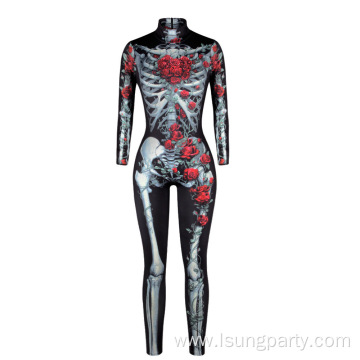 3D Halloween Sexy Skeleton Printed Women Costume